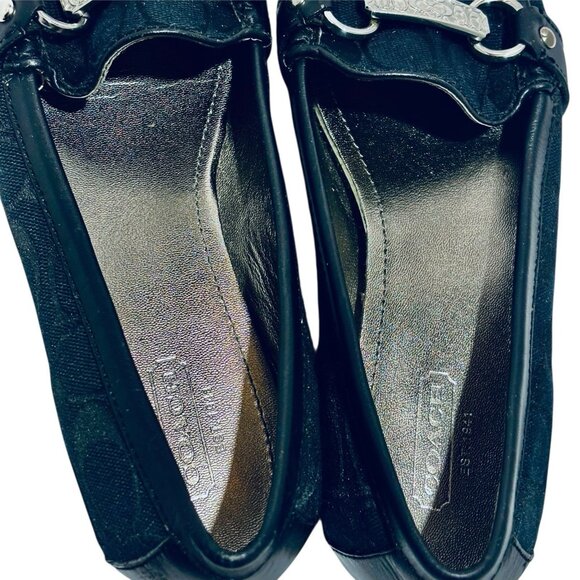Coach Eileen Monogram Leather & Canvas Slip On Loafers Women's Size 6.5. RARE! - Picture 6 of 8